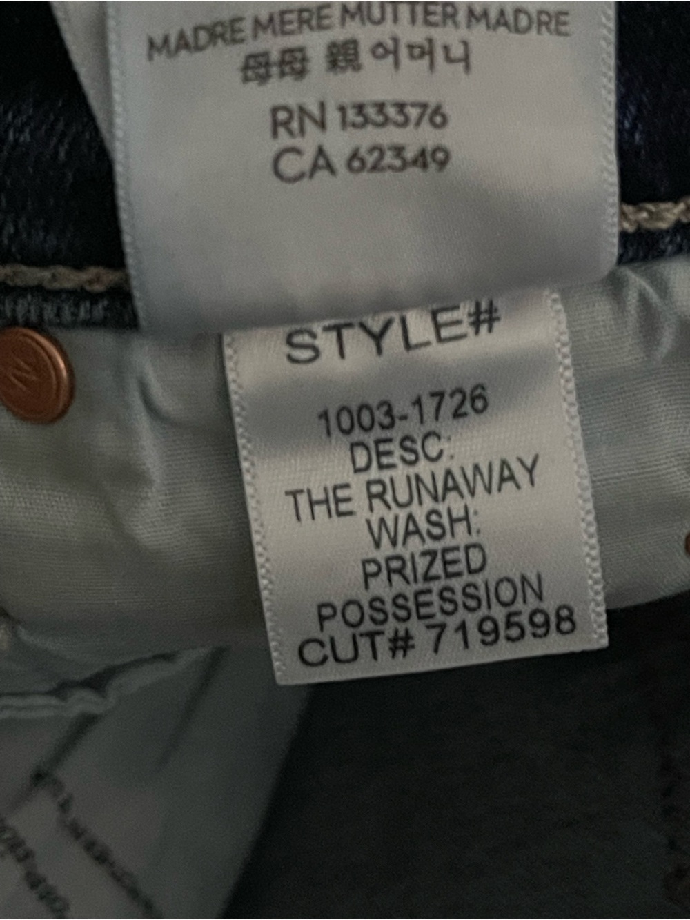 MOTHER The Runaway Jean Size 23 NWT - Picture 7 of 7